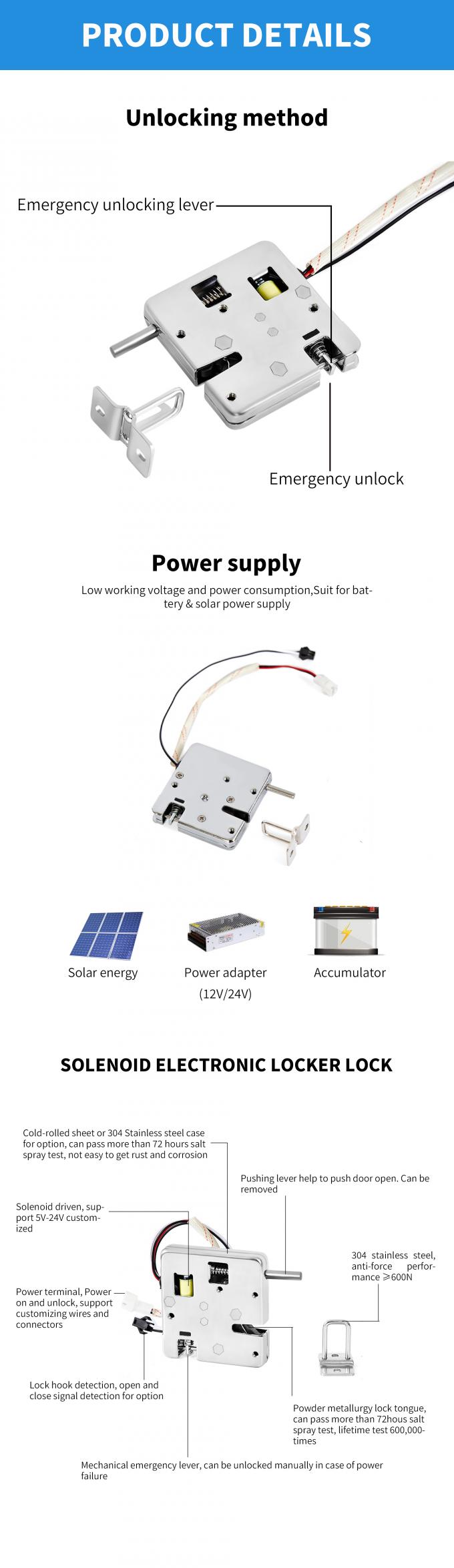 Letter box lock smart solenoid lock for Supermarket Locker for Parcel Smart Cabinet customizable 0
